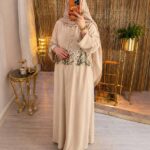 Abaya Harmonie Chic | Vert et Beige