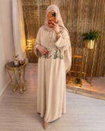 Abaya Harmonie Chic | Vert et Beige